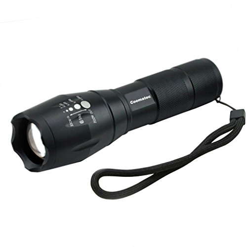 Coomatec Linterna Táctica LED(900LM) de Mano resistente al Agua, Zoom, alta potencia...