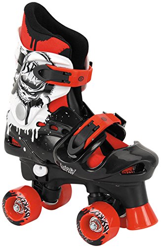 Osprey Patines Infantiles en Paralelo Ajustables, Negro/Blanco/Rojo, Talla 28-31
