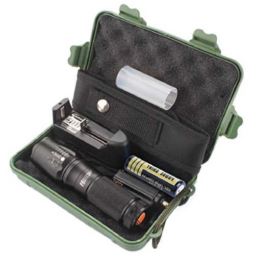 Koly Linterna táctica Policía zoomable X800 XML T6 LED + 18650 +...