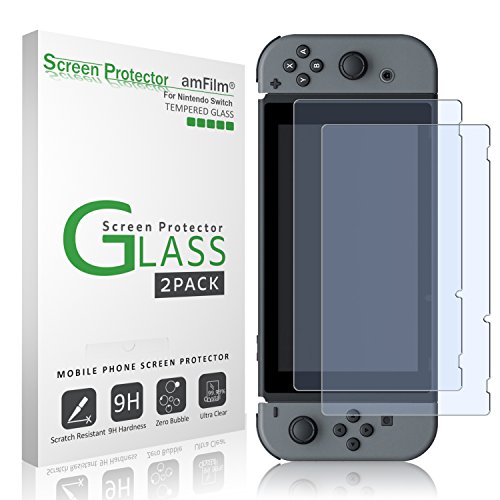 Nintendo Switch Protector de pantalla de vidrio, amFilm Nintendo Switch Protector de...