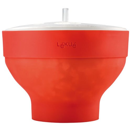 Lékué - Recipiente para cocinar palomitas en microondas, color rojo