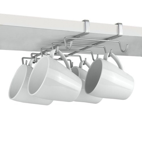 Metaltex My-Mug - Colgador para 10 tazas, color plateado