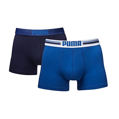 Puma Placed Logo - Pack de 2 bóxers para hombre, color azul,...