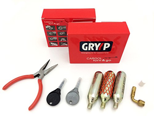 Kit reparapinchazos GRYYP Cargol para reparación de pinchazos en neumaticos tubeless de...