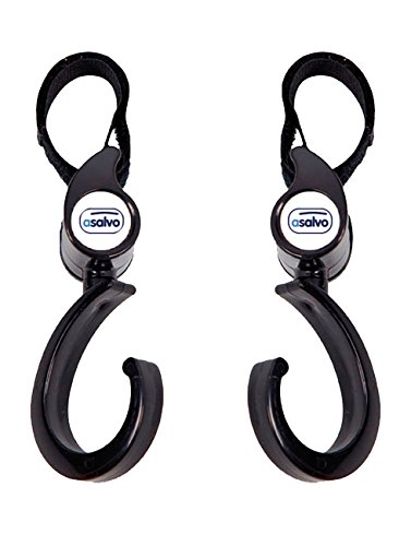 Asalvo 8329 - Ganchos universales para sillas y carros, color negro