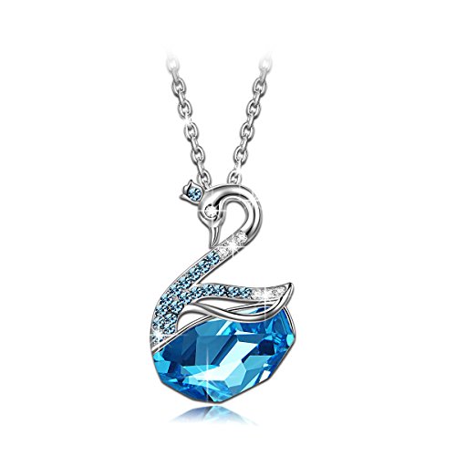 Lady colour Princesa Cisne Collar mujer con cristales de Swarovski azul joyeria...