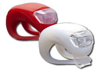 LED SET JUEGO DE 2 LUCES LUZ BLANCA DELANTERA ROJA TRASERA INTERMITENTES...