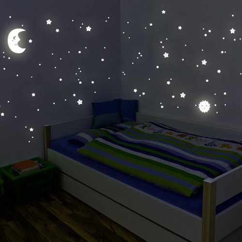 Wandkings - Adhesivos de pared luminosos, fluorescentes y brillantes en la oscuridad...