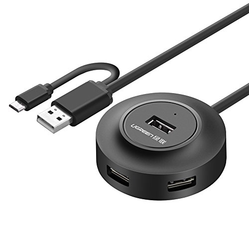 UGREEN Hub USB 2.0 de 4 Puertos con OTG para Ordenadores, Teléfonos...