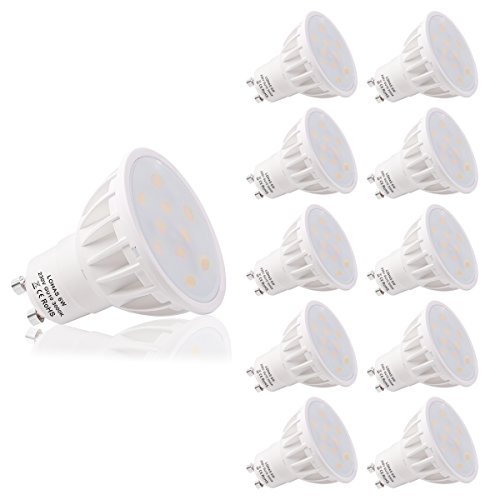 LOHAS® No-Regulable 6Watt GU10 LED Bombillas, Equivalente a 50Watt Lámpara Incandescente, Blanco...