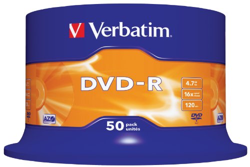 Verbatim VE43548 - DVD-R vírgenes (50 unidades), color plateado