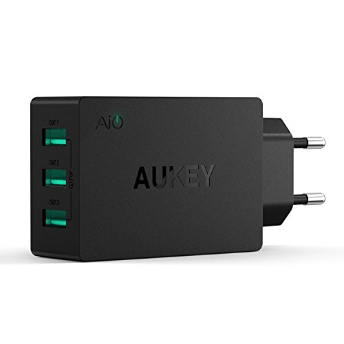 AUKEY Cargador USB de Pared con 3 Puertos USB 30W/6A con Tecnología...