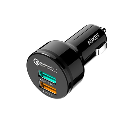 AUKEY Quick Charge 2.0 Cargador del Coche 30W 2 Puertos con AiPower...