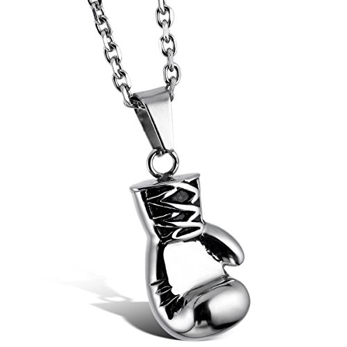 MunkiMix Acero Inoxidable Colgante Collar El Tono De Plata Boxeo Guantes Hombre...