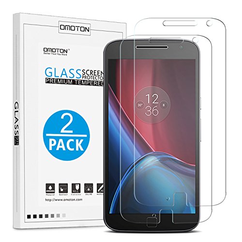 Moto G4 Plus Protector de Pantalla OMOTON [2 Unidades] Cristal Templado Moto...