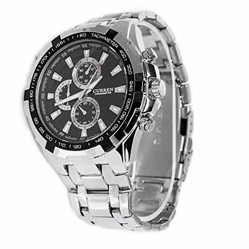 LEORX CURREN – Reloj de cuarzo para hombre, esfera redonda, correa de acero inoxidable...