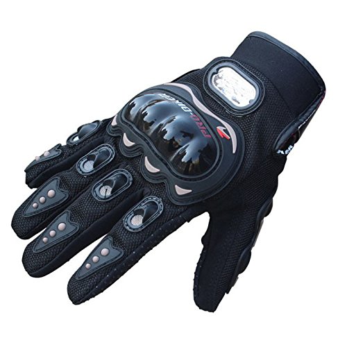 FEITONG unisex Cuero de los deportes de rock Negro cortos Guantes moto...
