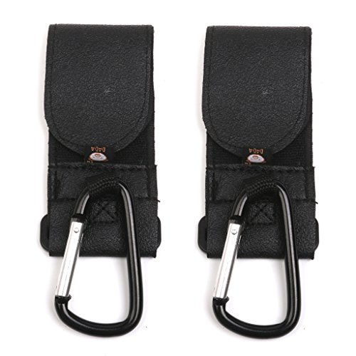 2pcs Ganchos para Cochecito Clips de Color Negro