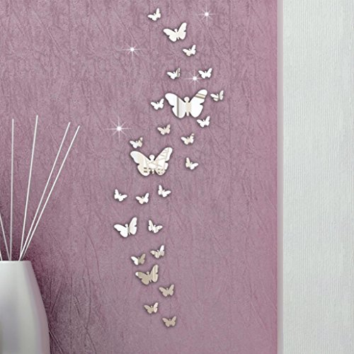 FAMILIZO 30Pc Mariposa CombinacióN 3D Espejo De Pared Pegatinas DecoracióN Del Hogar...