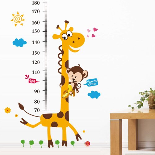 YESURPRISE Vinilo Pegatina Decorativa Infantil Adhesiva Para Pared Dibujos Animados Jirafa Mono...