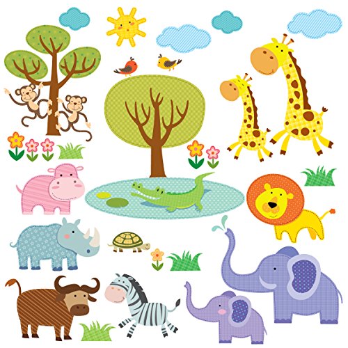 Decowall DW-1508 Selva Vinilo Pegatinas Decorativas Adhesiva Pared Dormitorio Salón Guardería Habitación...