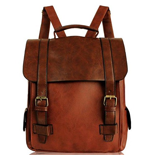 Minetom Mujere Mochila Vintage De Cuero Estilo Retro Universidad Uso Diario Escuela...