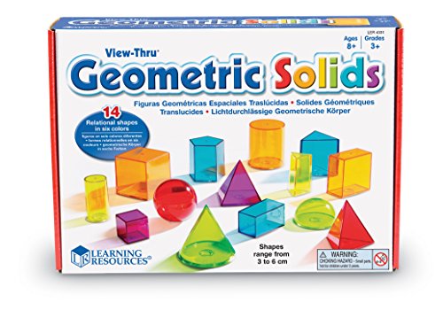 Learning Resources LER4331 - Formas geométricas de plástico transparentes, varios colores
