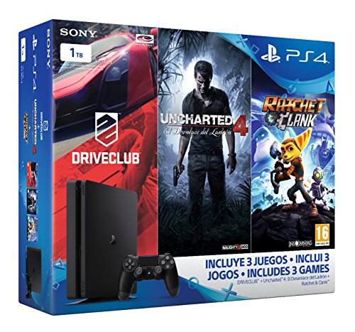 PlayStation 4 Slim (PS4) 1TB - Consola + Uncharted 4 + DriveClub...